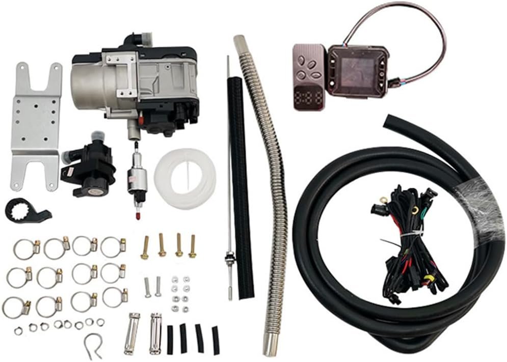 LuusMm 5KW 12V Diesel Water Heater, Diesel Parking Water Heater Complete Kit with Remote Control And LCD Switch, Suitable for Diesel Heaters for Trucks, Vans, Rvs, Trailers, Cars, Etc.