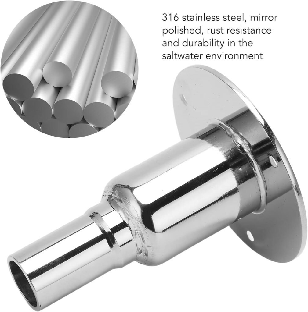 Marine Diesel Heater Exhaust Diesel Heater Thru 24mm ShipYacht Parts Thru Hull Exhaust Skin 316 Stainless Steel Mirror Polished 24mm OD for Diesel Heater Marine Truck Straight (Straight)