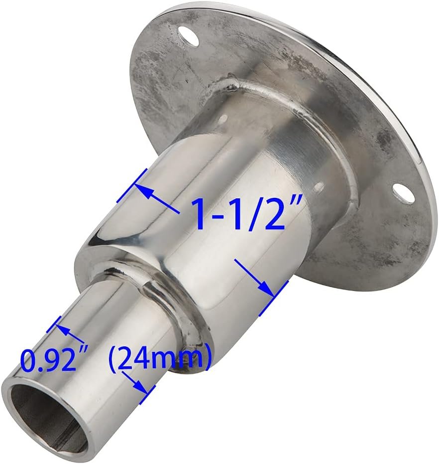 VTurboWay Stainless Steel 316 Straight Thru Hull Exhaust Skin, Fitting 24mm Tube Pipe Socket Hardware, for Diesel Parking heaters