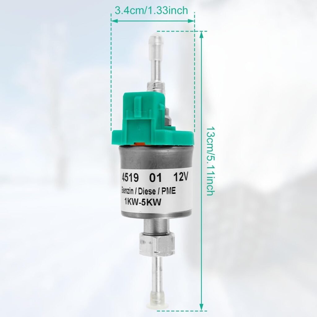 12V Diesel Heater Fuel Pump 1KW-5KW Parking Heater Pulse Metering Oil Pump Dosing Pump Volume 22ML Diesel Air Heaters Fuel Pump Parking Heater Replacement Part 22451901 Fit for Heatr D2 D4